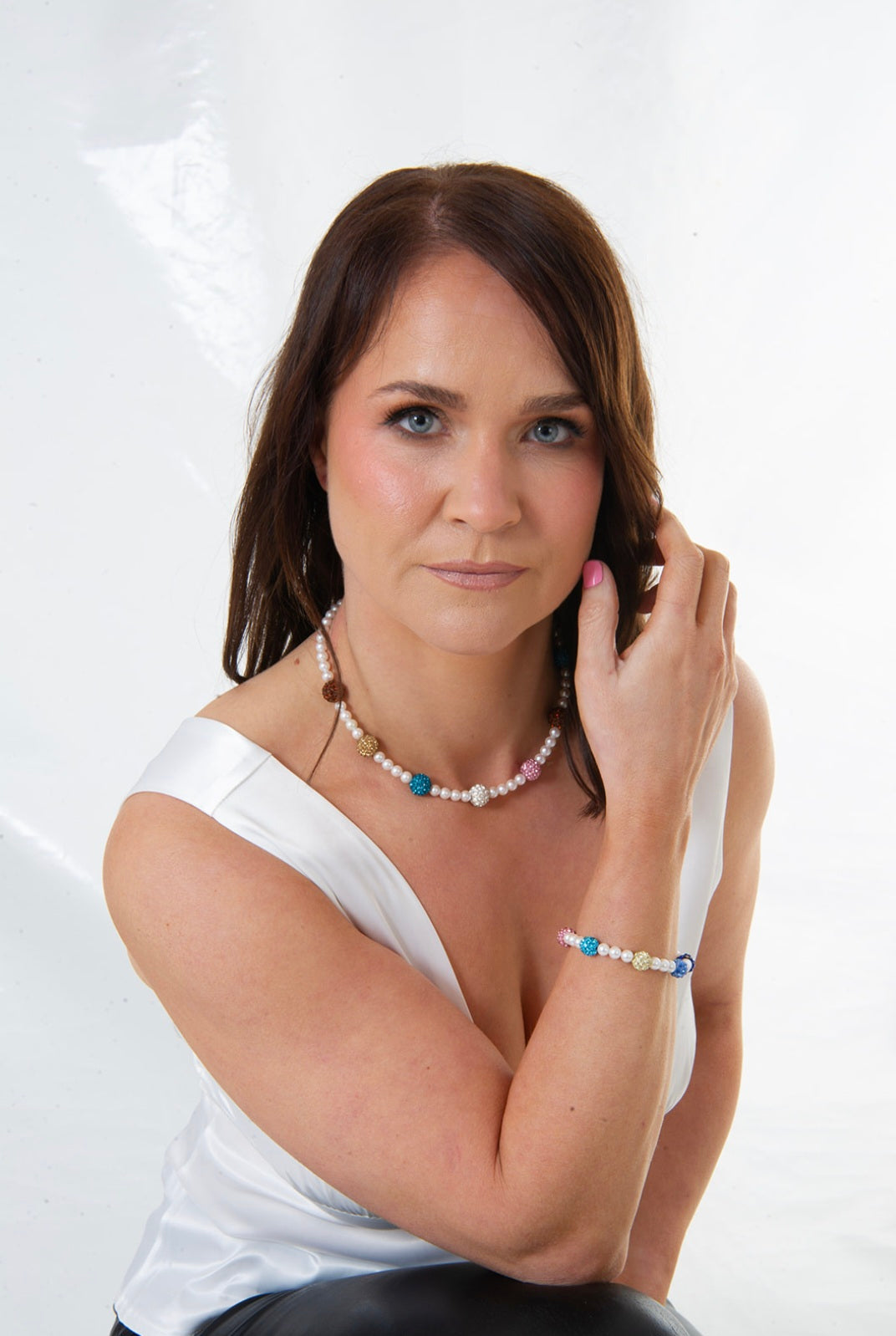Shamballa Pearl Necklace