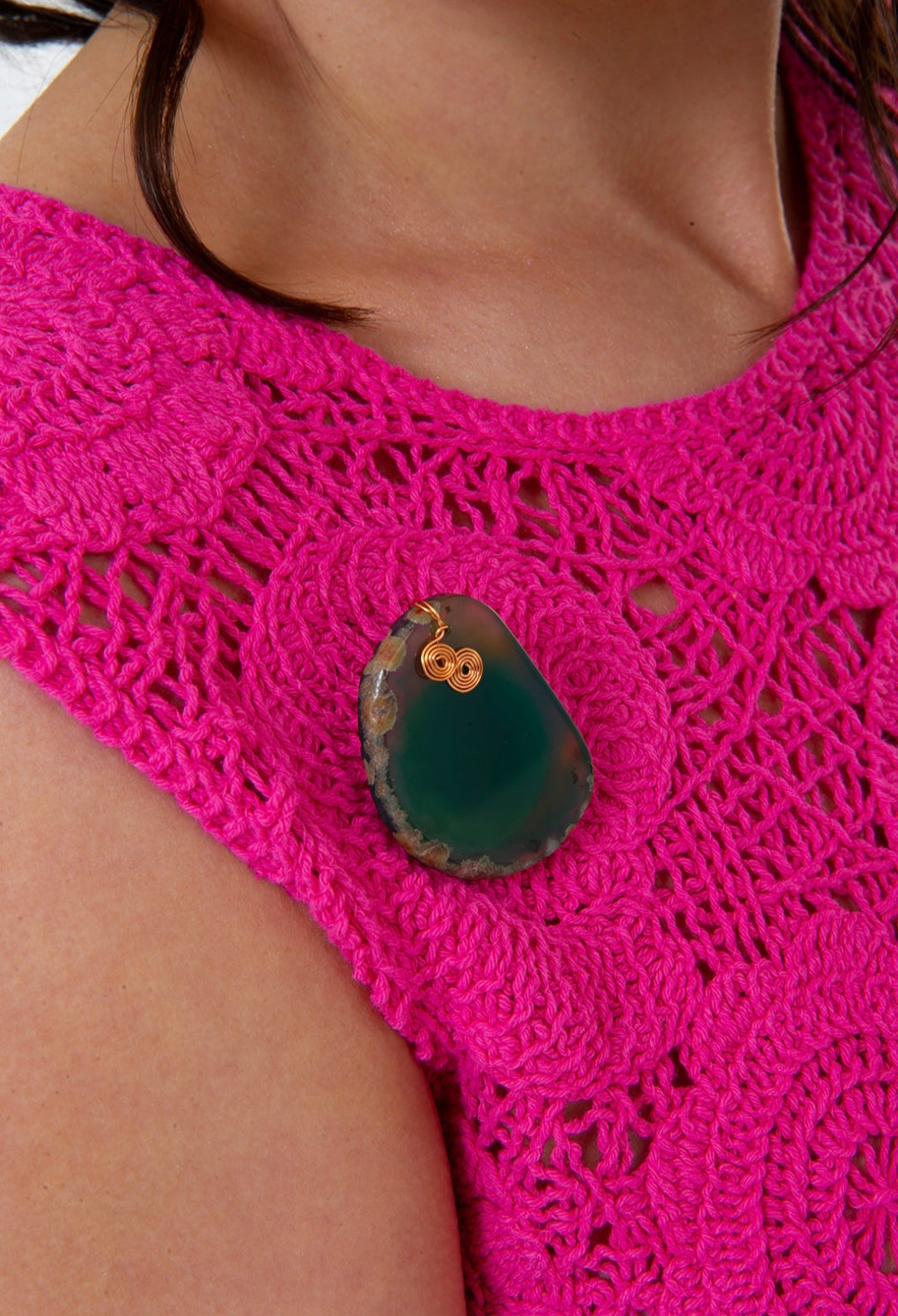 Green Agate Brooch