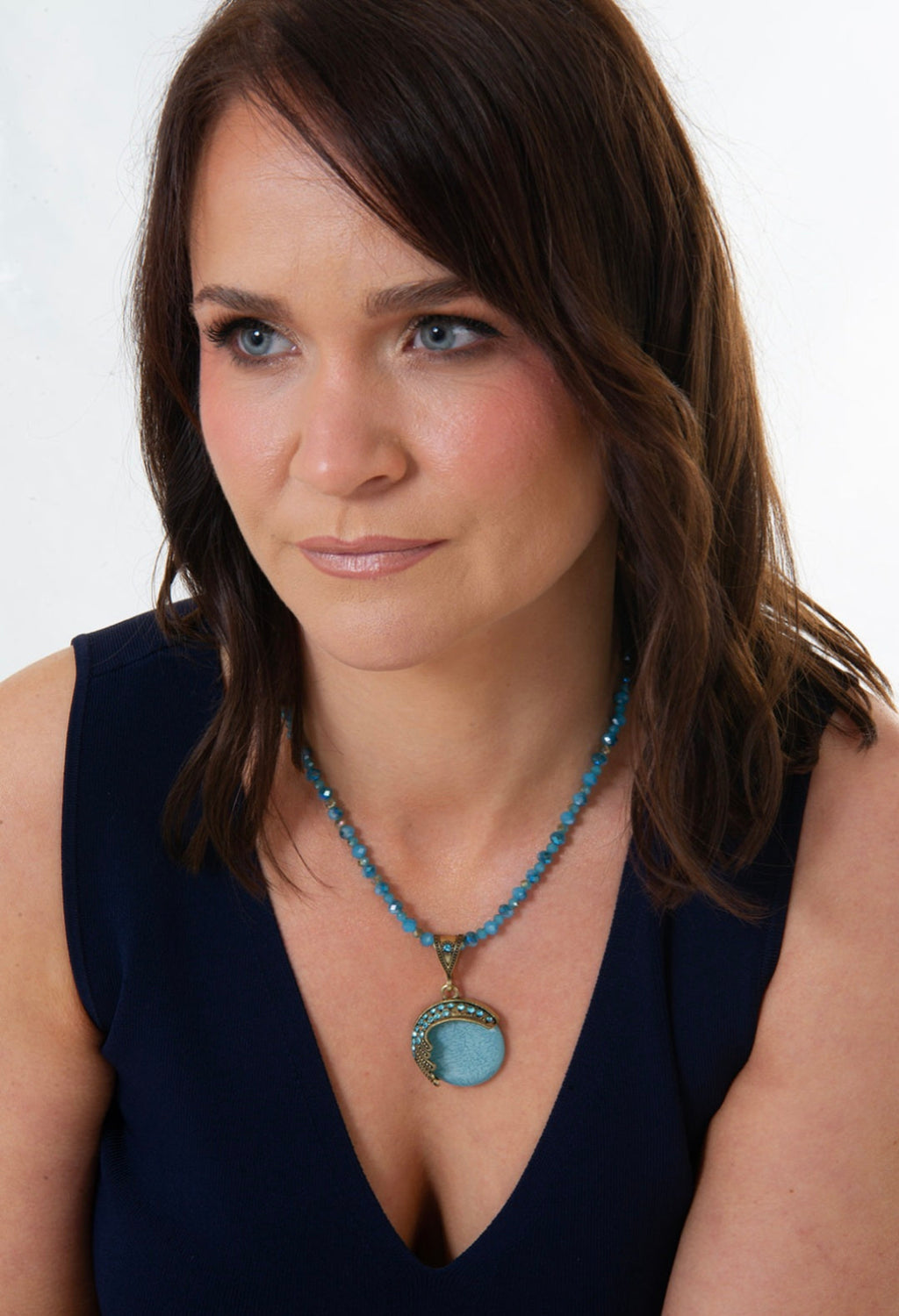 Two in One Soft Blue Necklace