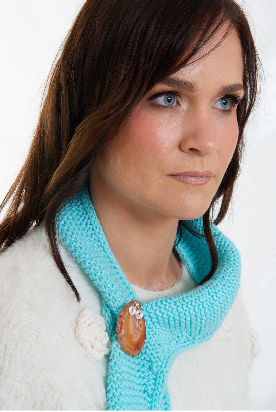 Wavy Orange Brooch