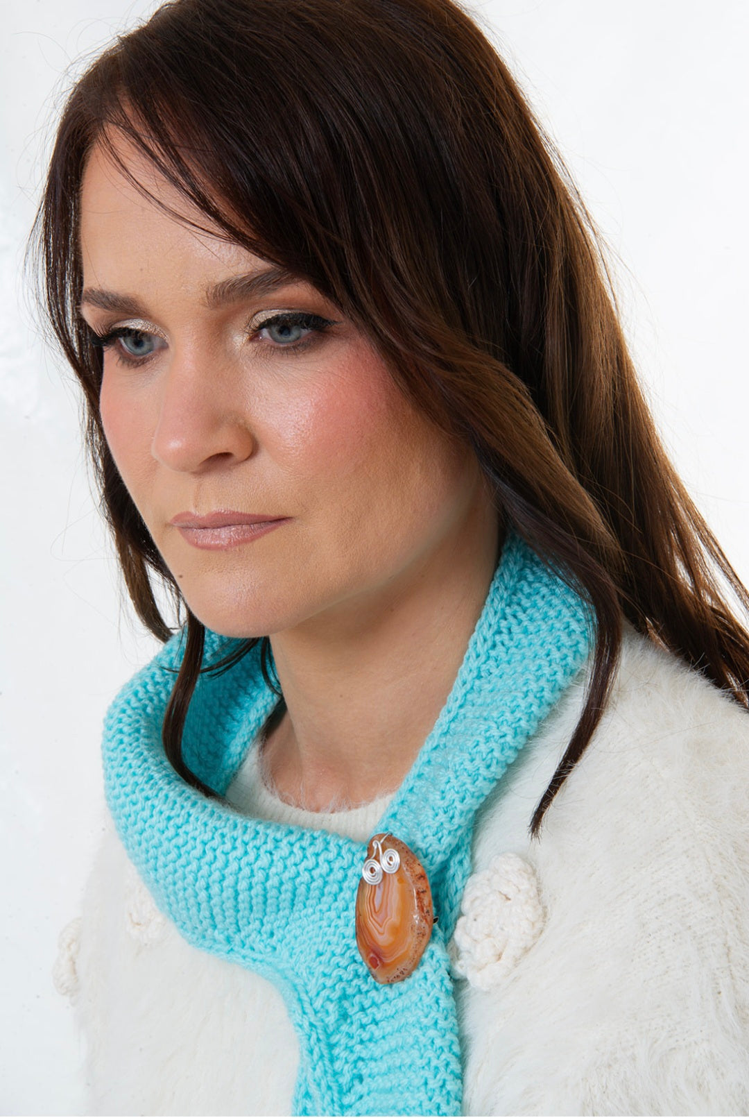 Wavy Orange Brooch