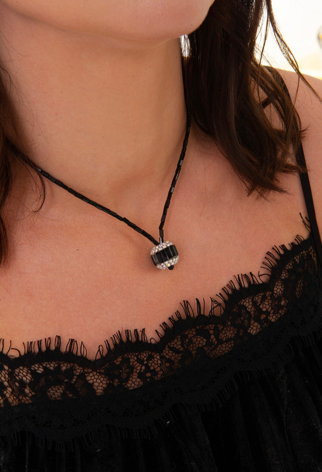 Black Diamanté Necklace