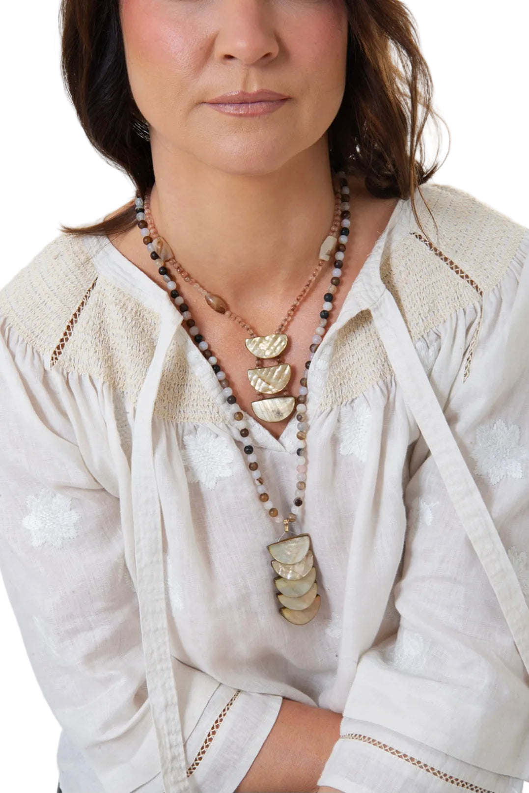 Beige Trio Necklace