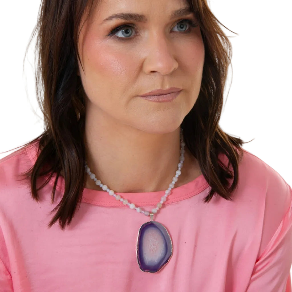 Purple Oval Necklace
