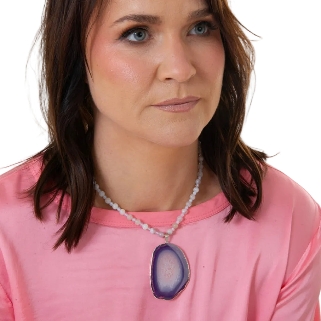 Purple Oval Necklace