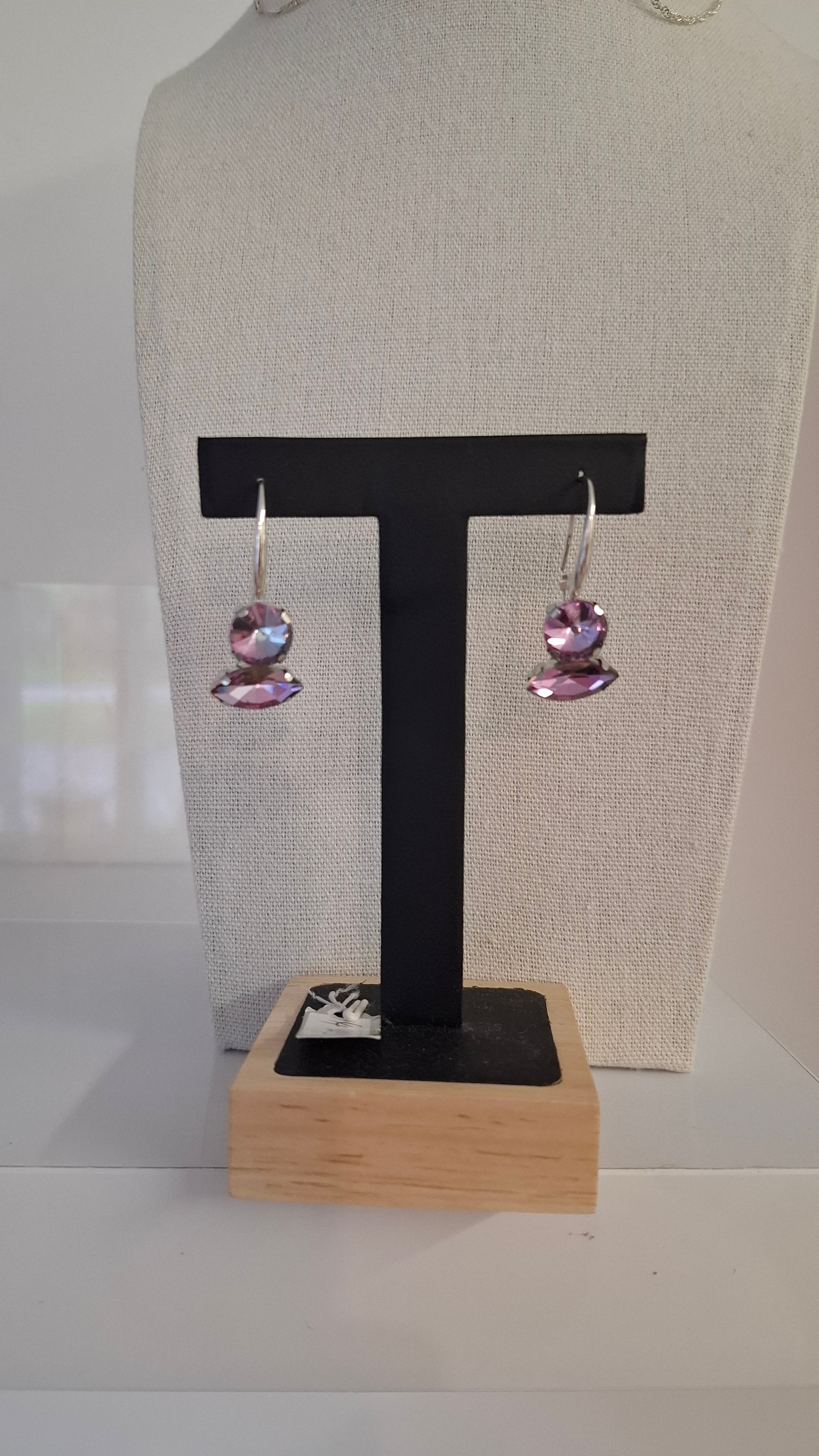 Stacked Lilac Crystal Earrings