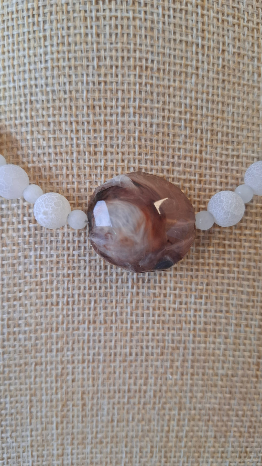 Glossy Tan Pendant Necklace