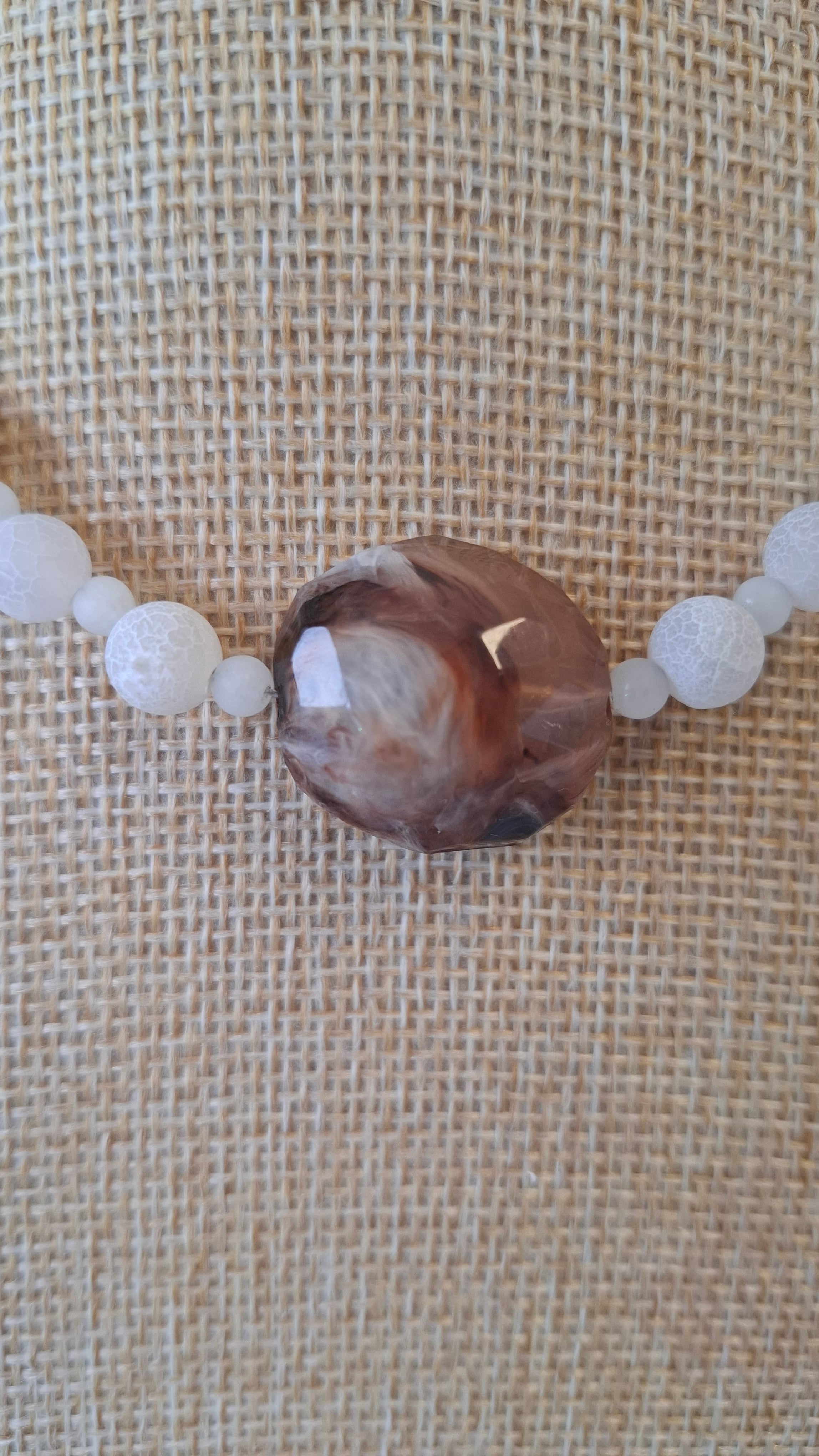 Glossy Tan Pendant Necklace