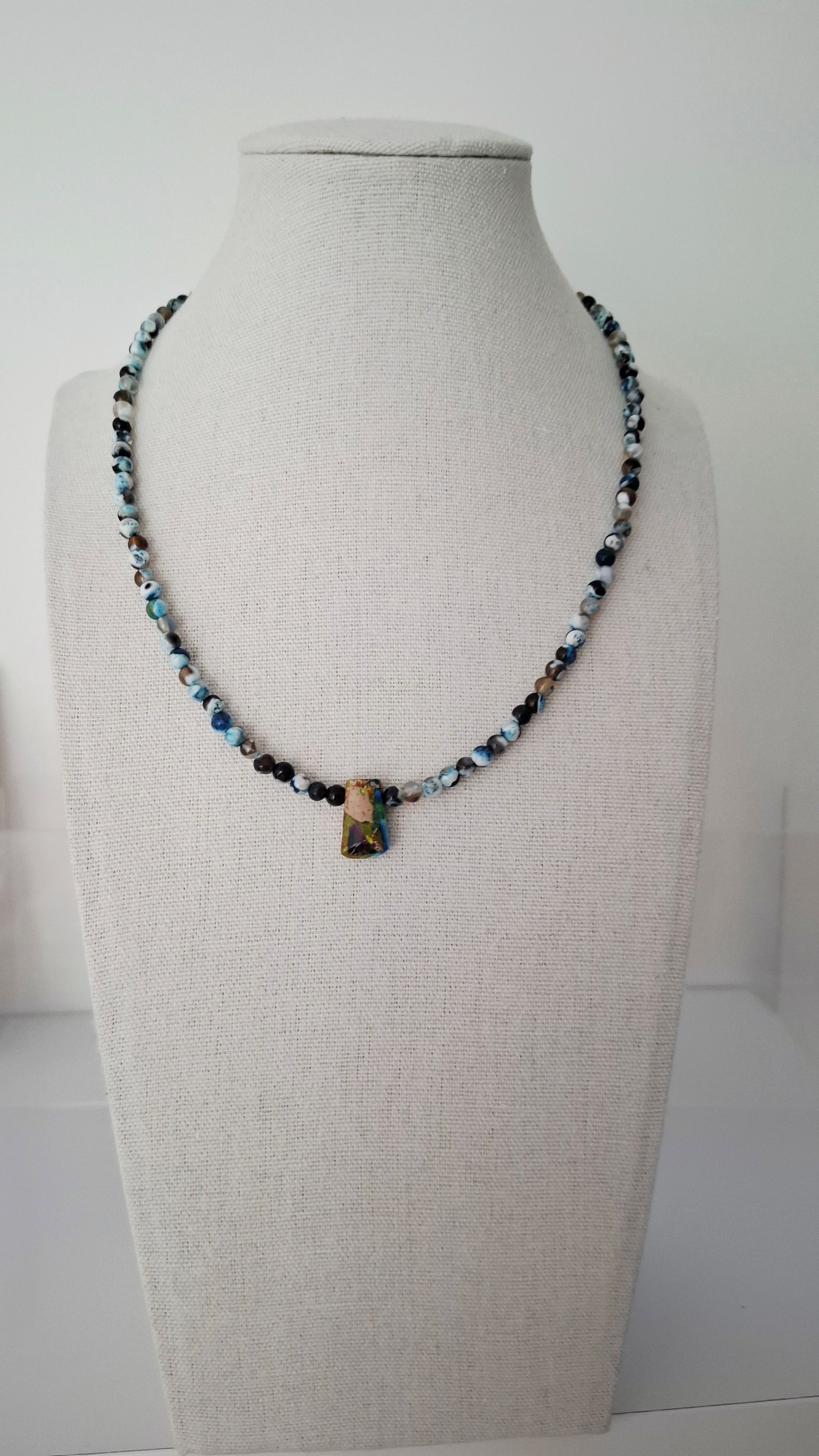 Blue Flowery Necklace