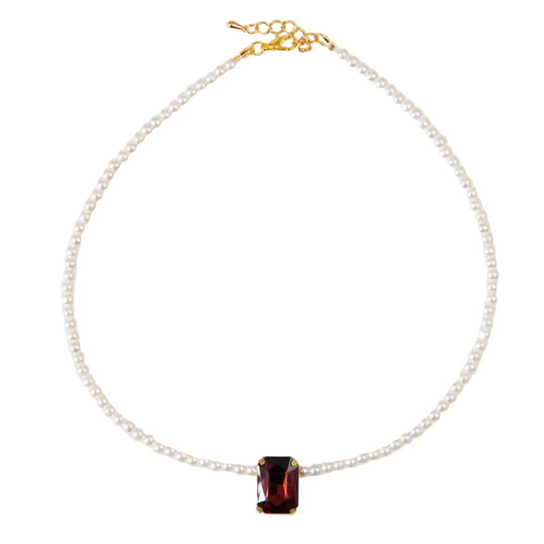 Pearl Garnet Necklace