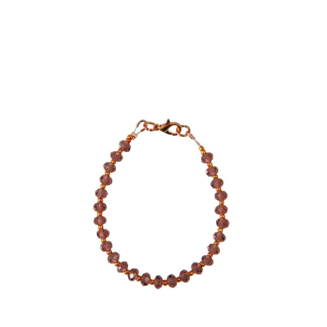 Burgundy and Copper Crystal Bracelet
