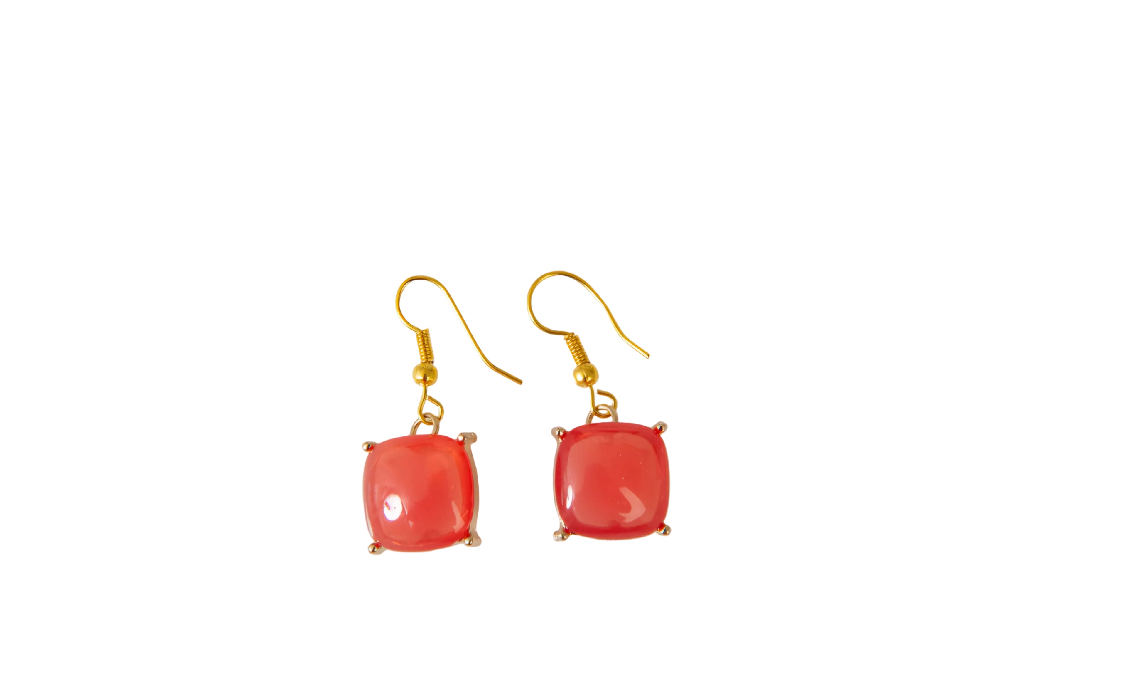 Square Coral Earrings