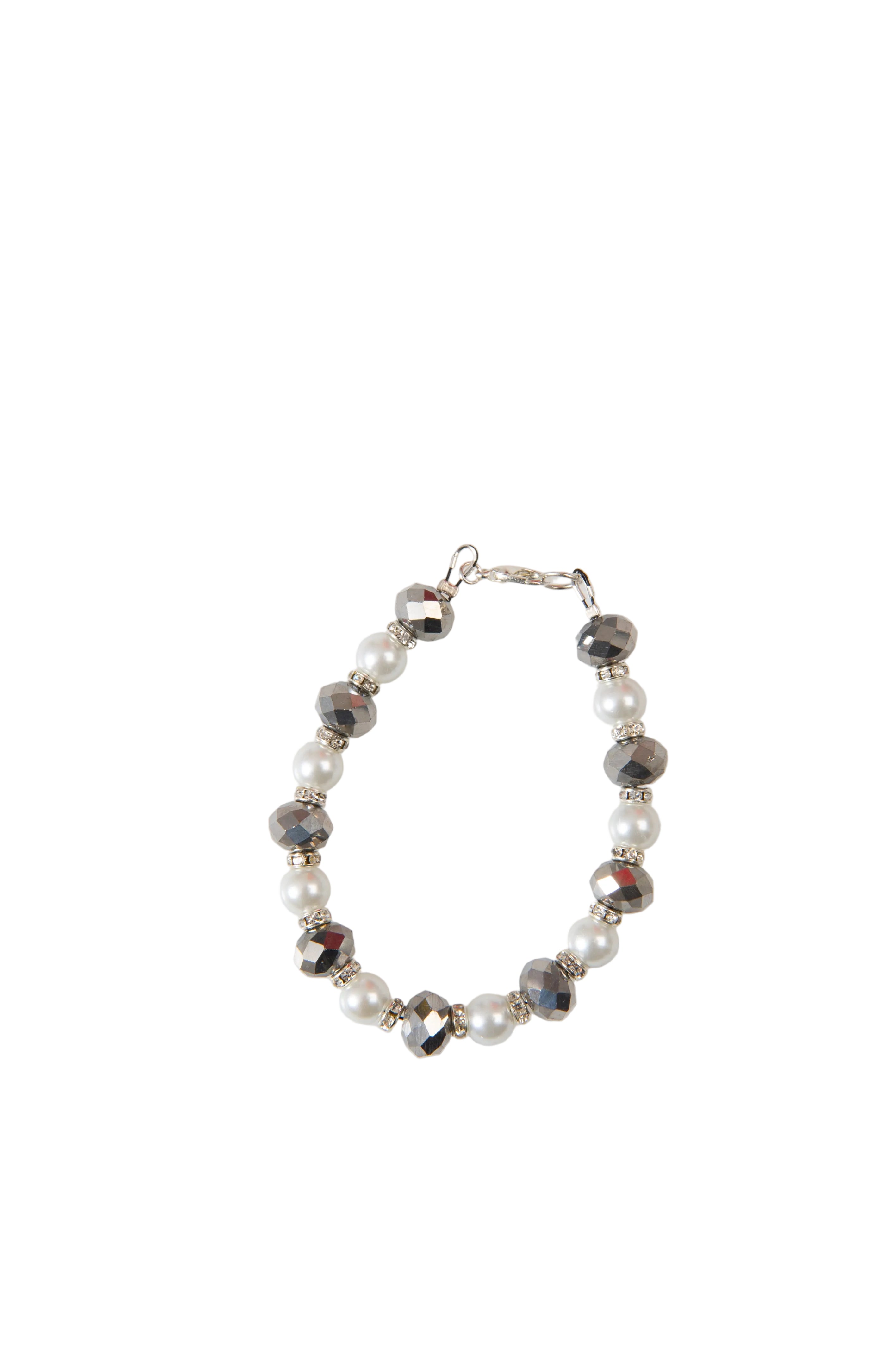 Grey Crystal Pearl Bracelet