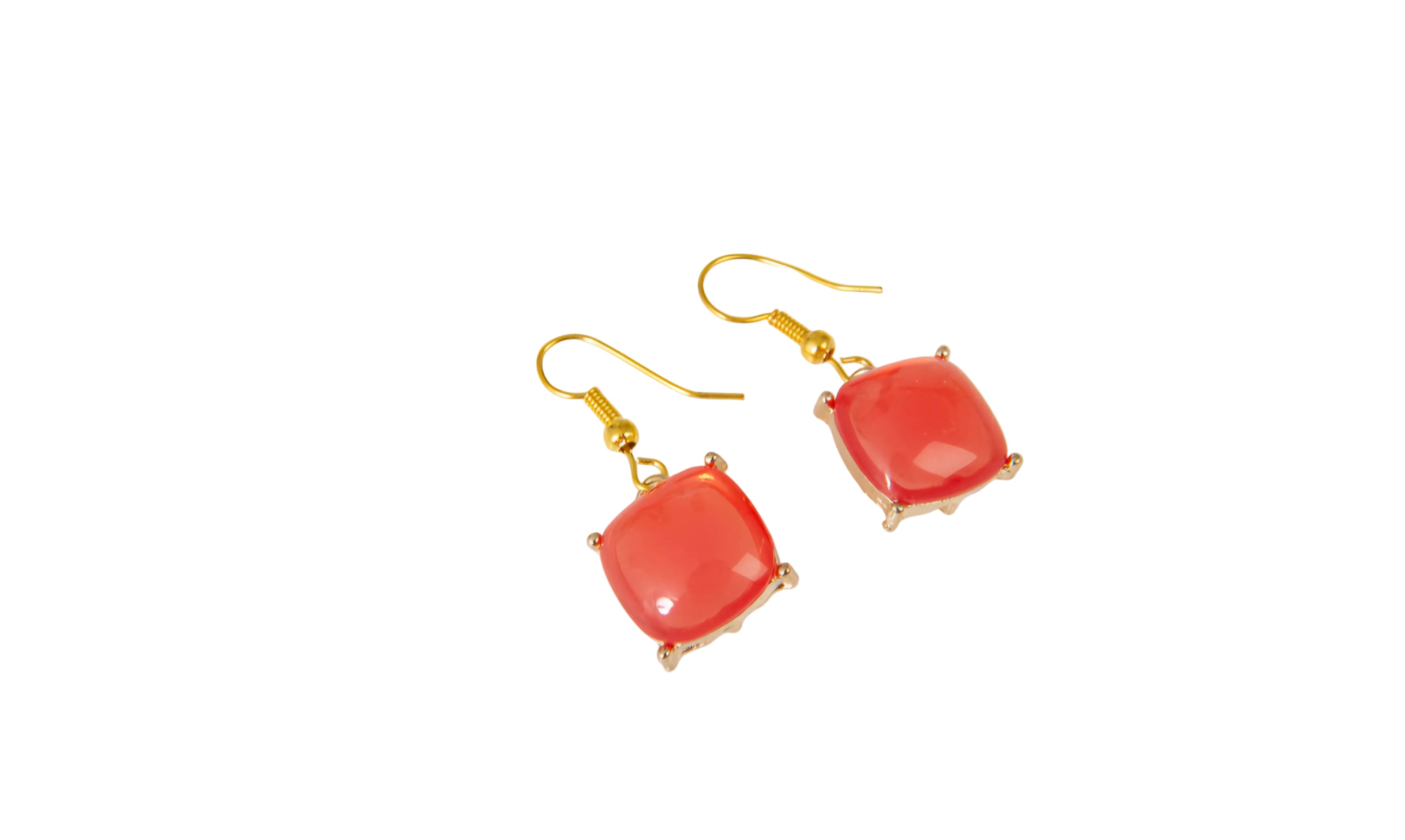 Square Coral Earrings