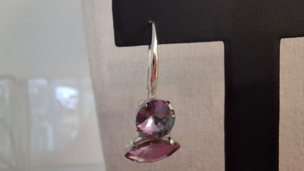Stacked Lilac Crystal Earrings