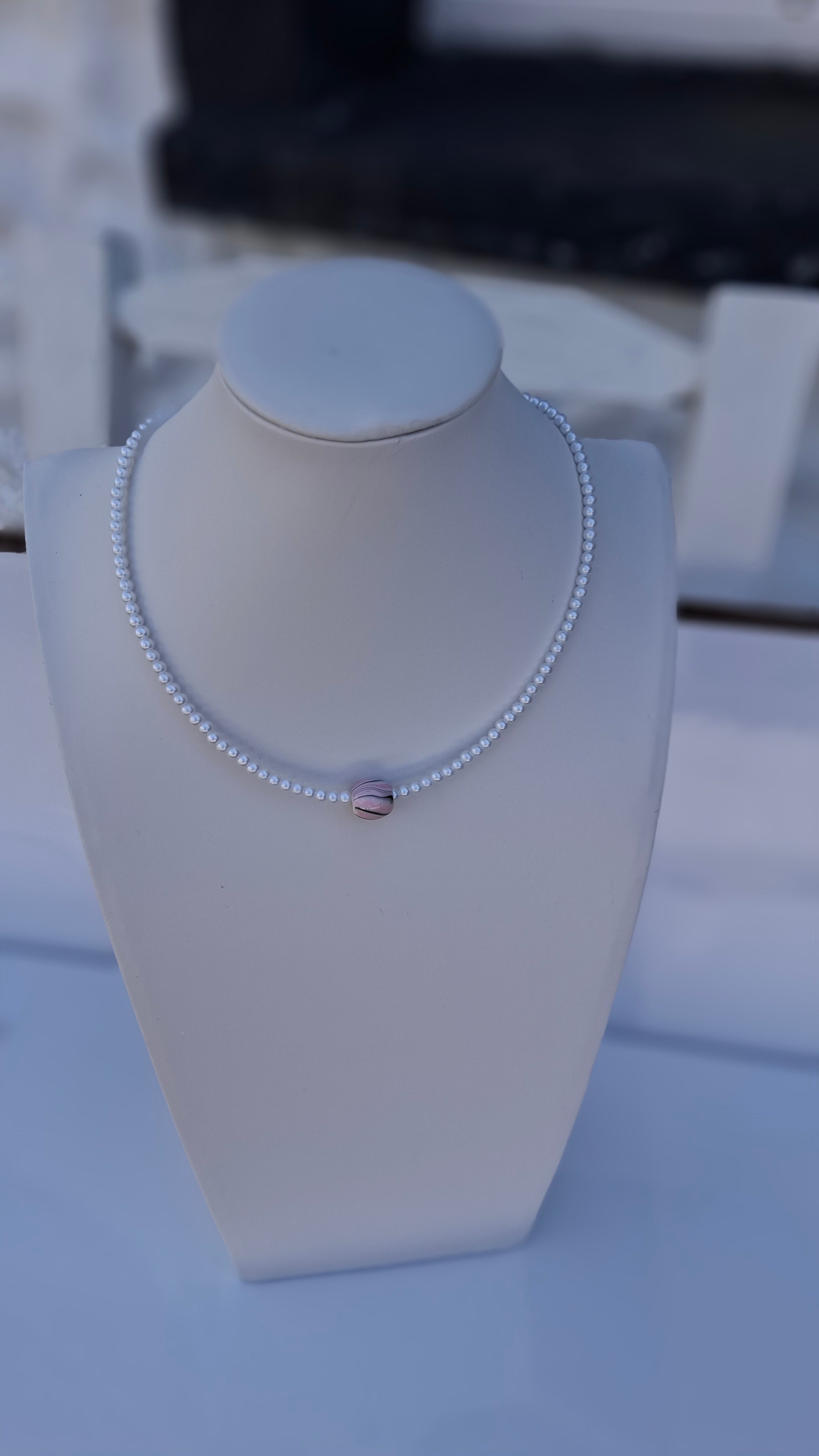 Pale Pink Swirl Necklace