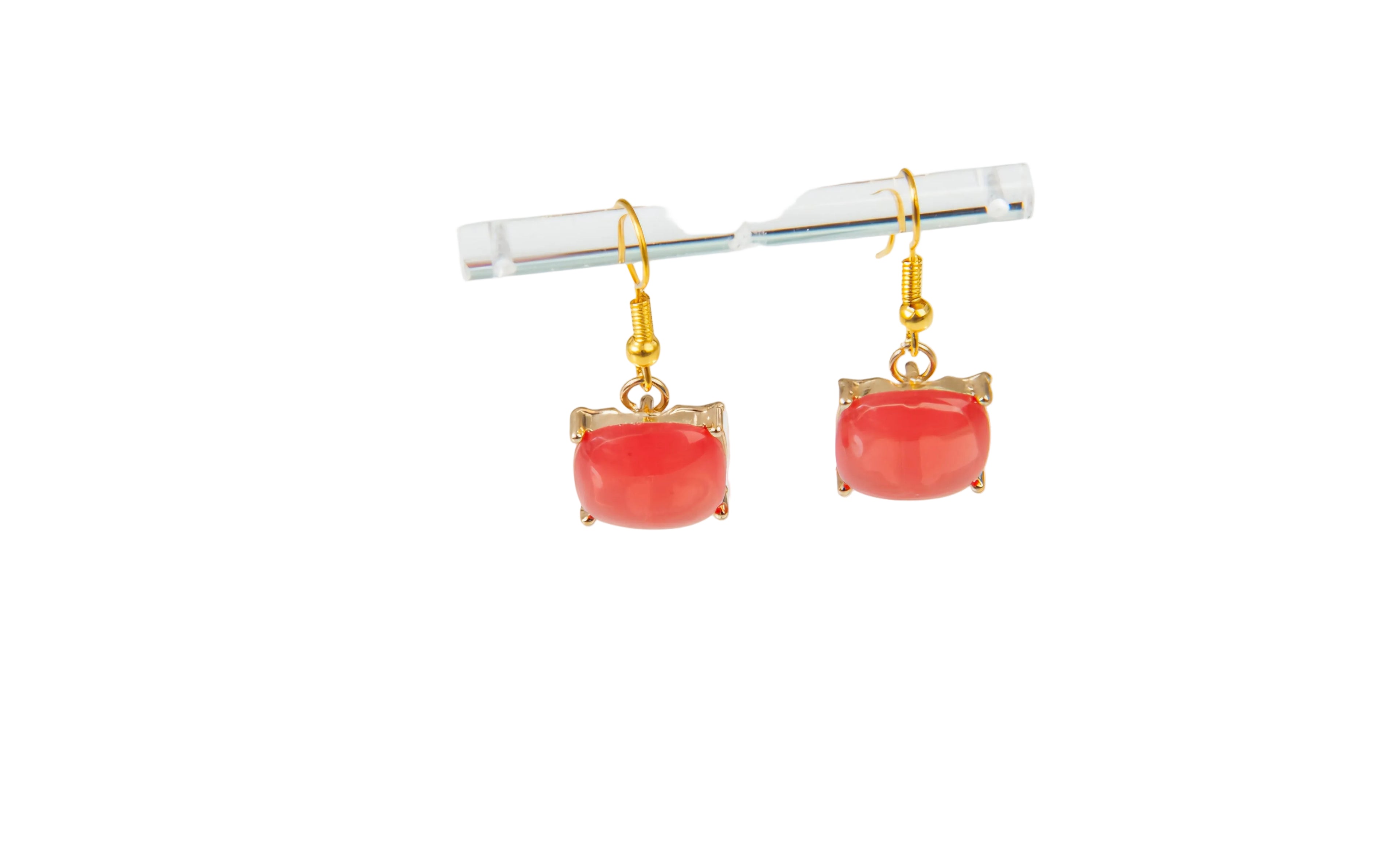 Square Coral Earrings