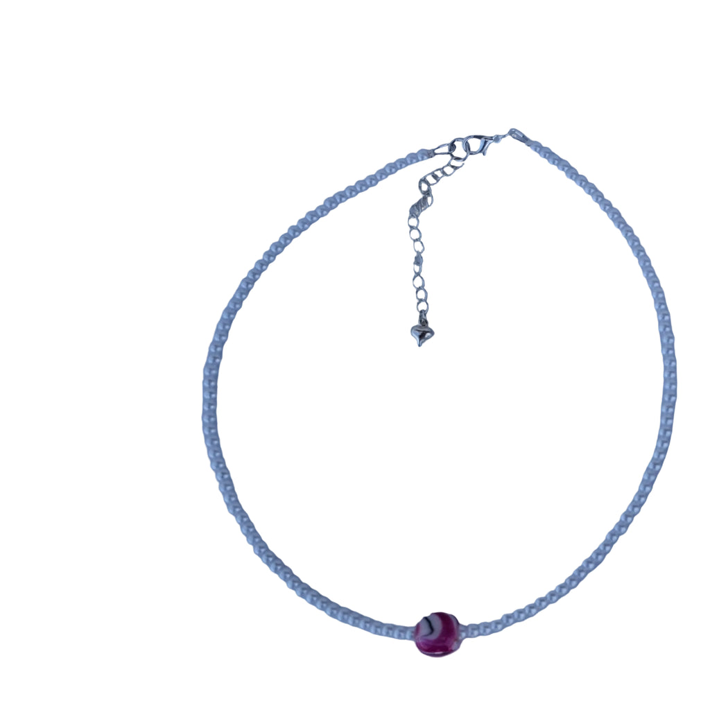 Dark Pink Swirl Necklace