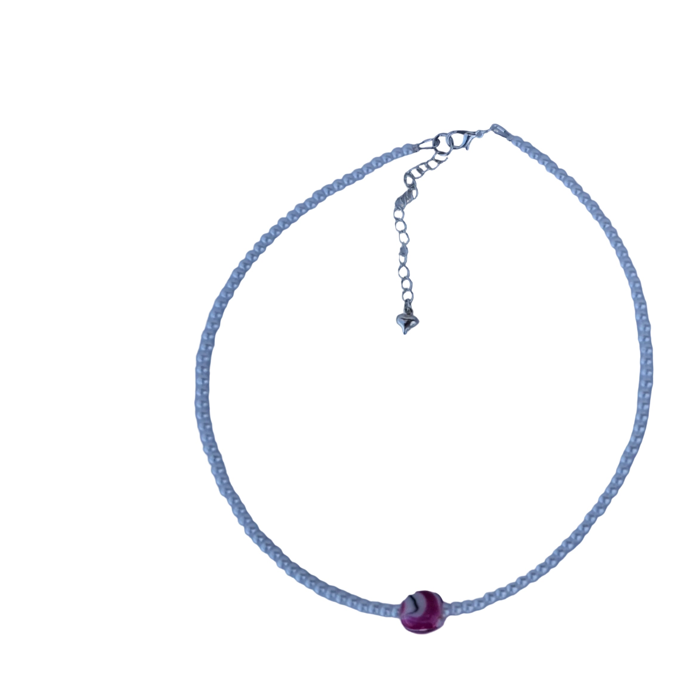 Dark Pink Swirl Necklace