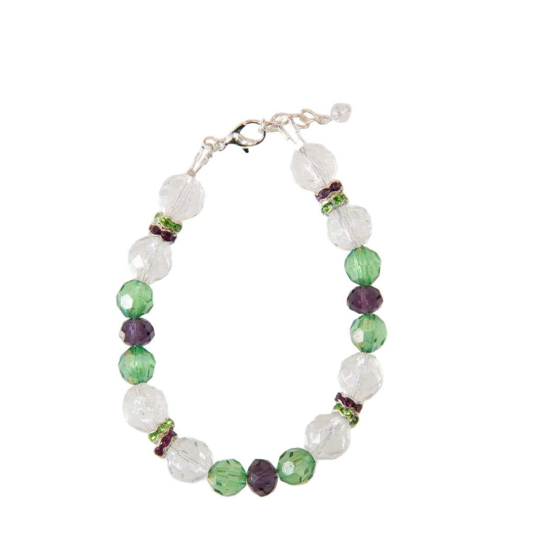 Green and Purple Crystal Bracelet