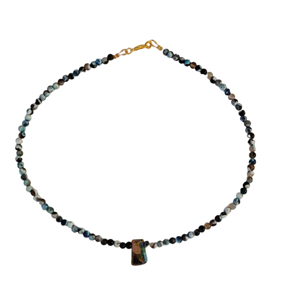 Blue Flowery Necklace
