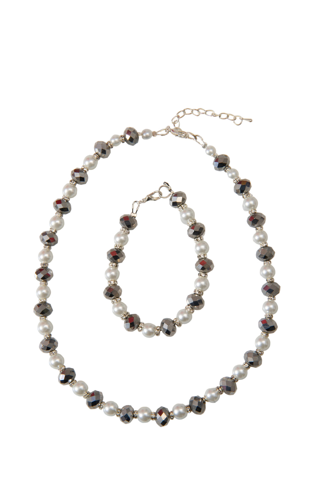 Grey Crystal Pearl Bracelet