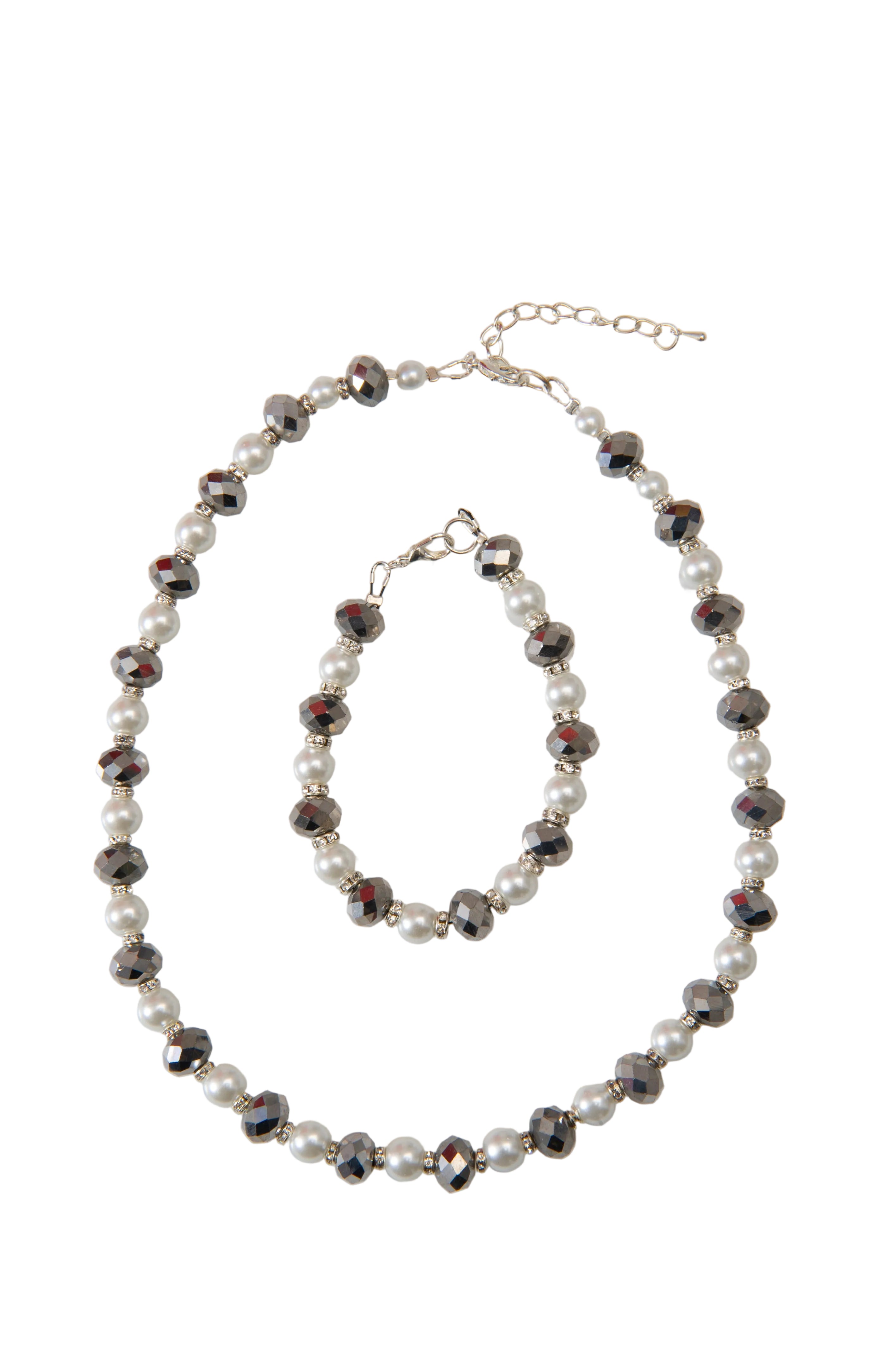 Grey Crystal Pearl Bracelet